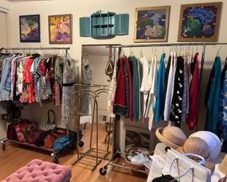 Clothing, Handbags, and Hats. Art by Rosalie Daley