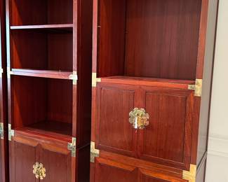 Solid Rosewood Bookcases (1 has drop down desk)