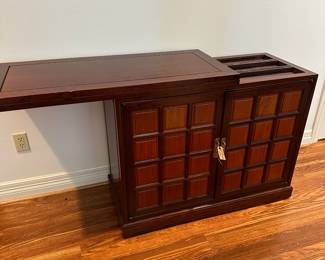 Solid Rosewood Flip top Bar Cabinet