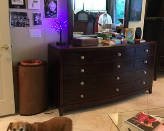 Signed photos, dresser with mirror, HiFi’s NFS