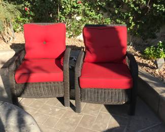 pair of patio chairs w/Sunbrella cushions