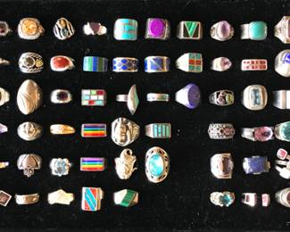 mens gold plated semi precious stone rings LOTS OF JEWERY LEFT!