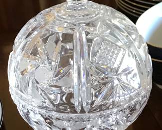 covered crystal candy dish