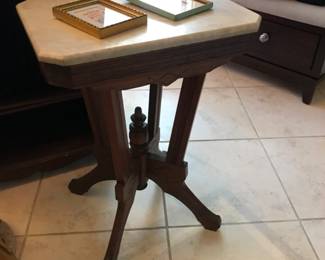 Eastlake marble topped side table