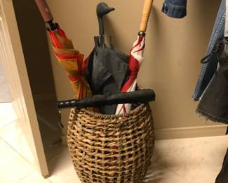 Umbrellas in a basket