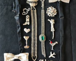 Rhinestone pins & ties