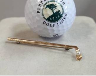Gold filled pearl golf pin