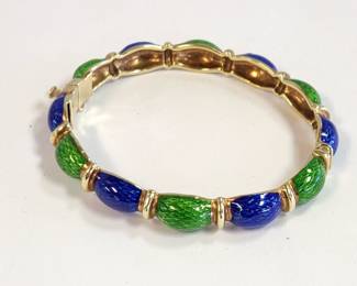 Designer Martine 14k enamel bracelet med size