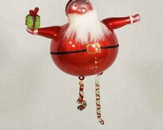 13 Glass Santa Ornament