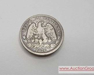 2 1870 Mexican Silver 50 Centavos