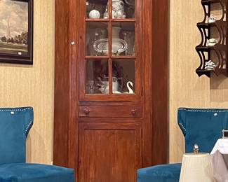 Primitive Style Corner Cupboard