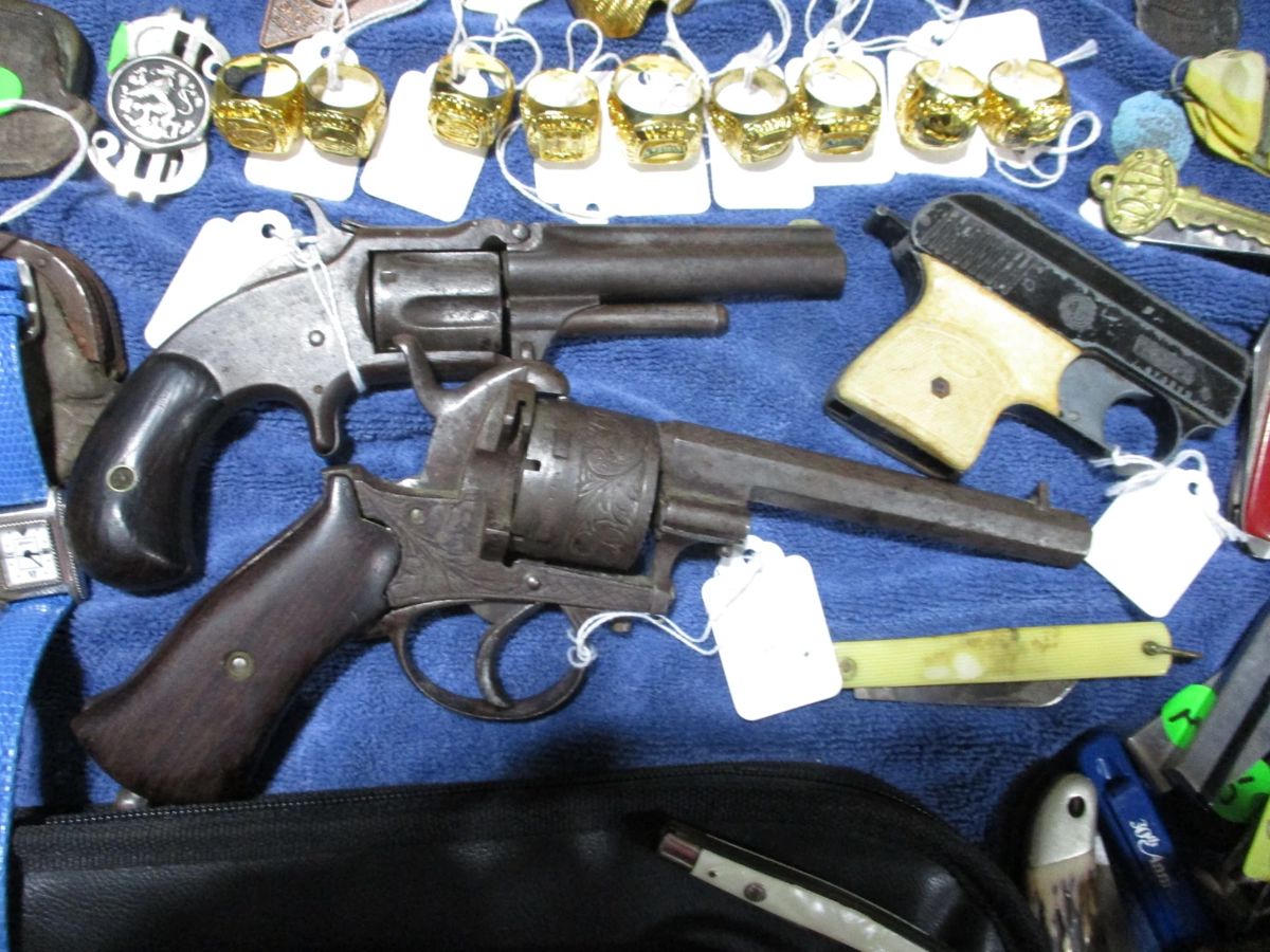 THE THREE ANTIQUE FIREARMS WERE STOLEN DURING THE EARLY MORNING RUSH OF SHOPPERS!!