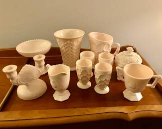 Jeanette Pink Milk Glass