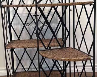 Metal and Wicker Shelving