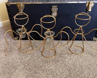 Three wire angel candle holders (one missing a candle cup) 15"H