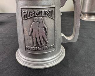 Pewter Gemini mug 5"