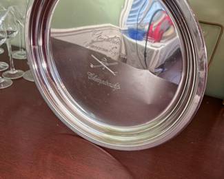 The Greenbrier American Express Championship (1987) commemorative tray (minor dents and scratches) Handmade by Shirley of Williamsburg, Virginia 12"W