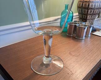 Tall clear stemmed glass perfect for arrangements 12"H