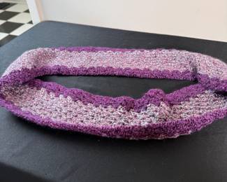 Scarf #12 crocheted purple circle scarf