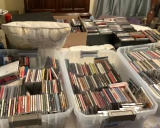Lots of CDs 5@100.  Movies 3@1.00