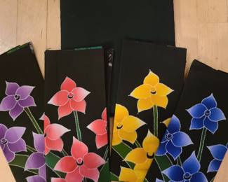 Flower fabric set for quilting, etc.