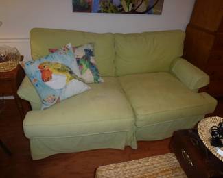 POTTERY BARN SLIP COVERED LOVESEAT