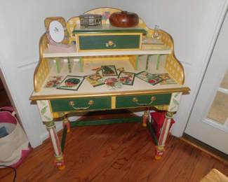 Decorator Painted And Stenciled Desk
