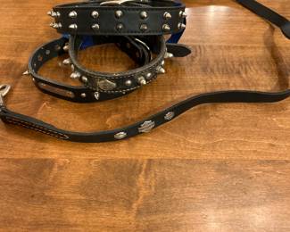 Harley Davidson and other leather dog collars / leashes.