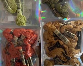 This is just a small sample of the floss and needlepoint supplies we have.