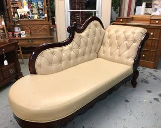 Victorian Style Fainting Couch.  Excellent condition.  Leather with Tufting