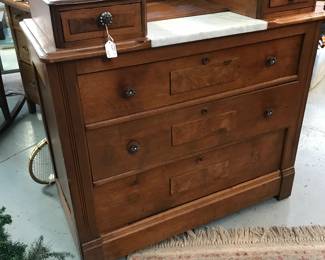 Mixed wood dresser with glove boxes