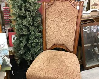 Love these Gentlemens Chair with heavy carving and Iron Twisted Pattern Braces