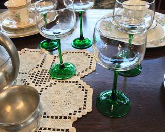 Love these green stem wine Glasses.  Perfect for the holidays