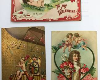 Assortment of Valentine Postcards...500 cards.  We have the area set up so you can sit and find the cards you would like to purchase.