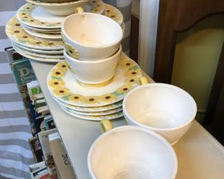 It may seem to early to think of Springs...however isn't this sunflower pattern just lovely - ceramic place setting for four.