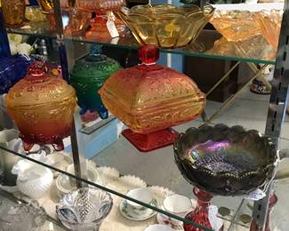 Beautiful collection of carnival Glass and depression glass