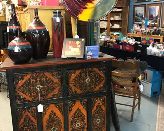 Love this Tibetan Style cabinet. Tilt doors. Excellent condition.