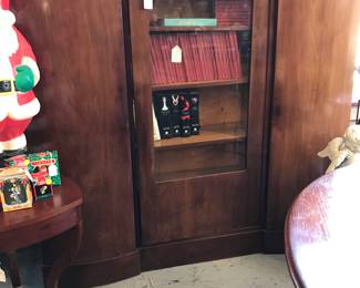 Curved Bookcase and curio cabinet from England