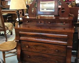 Love this Mahogany Gentlemens Chest with Empire Styling, Swing Mirror.  Scarritt from St Louis
