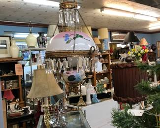 Another beautiful painted pendant with prisims (glass