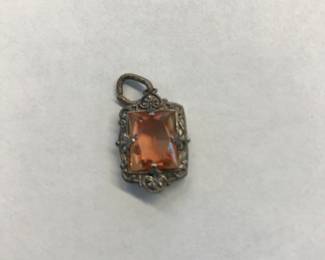 Topax Pendant - approx 1 12" - Victorian style