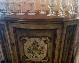 Demilune painted cabinet