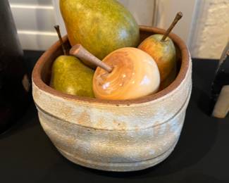 Bowl of ceramic fruit
