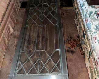 Leaded glass long coffee table