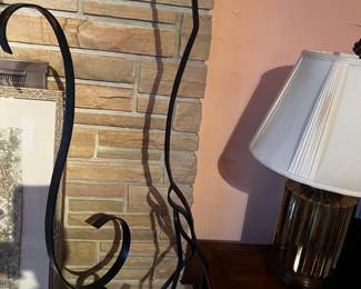 Metal abstract MCM bird sculptures in metal…large kinetic sculpture by same artist in yard also