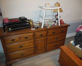 Maple dresser, VHS player