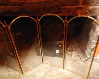 Fire screen, electric logs