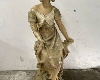 Antique Large Porcelain lady statue