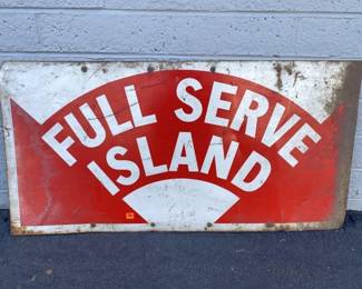 Vintage full serve island metal sign