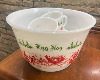 Egg Nog bowl and mugs 